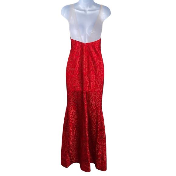 Ana Maria Mariano Red Evening Gown Est. Size 2‎ Bodycon Statement Va Va Voom - Picture 2 of 14